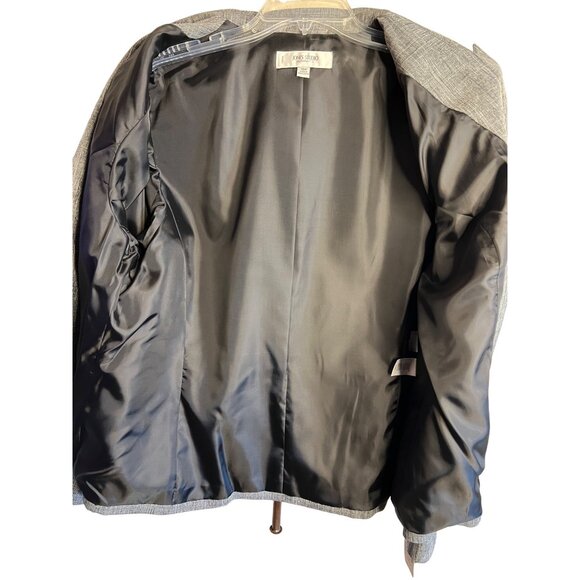 Jones studio separate gray 18 W blazer long sleeve 1 button pocket collar - Picture 8 of 13